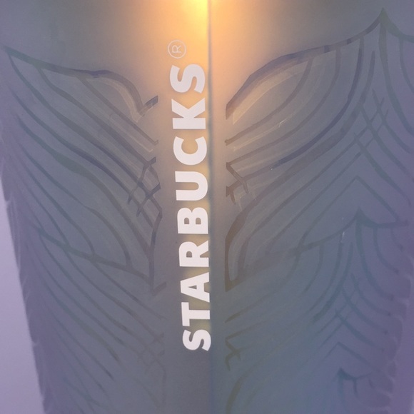2020 Starbucks Mermaid Fins Green Iridescent 24 oz Tumbler Cold Drink Cup - Picture 2 of 10